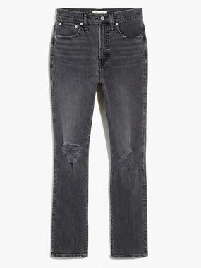 Madewell Perfect Vintage High Rise Jeans Black Bartlett Wash Distressed 27T Tall